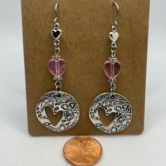 Triple Heart Earrings - Picture 7 of 7